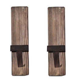 Hanah Home Raf248 Estantería de Pared de Madera de Abeto, Nogal (2 piezas)